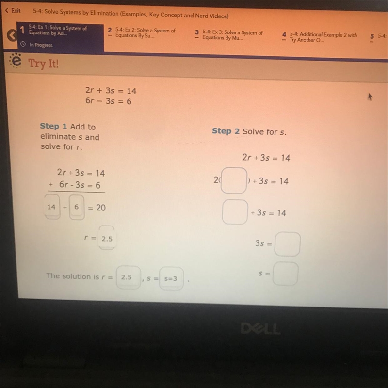 Step 2 Solve for s Please give an explanation after.-example-1