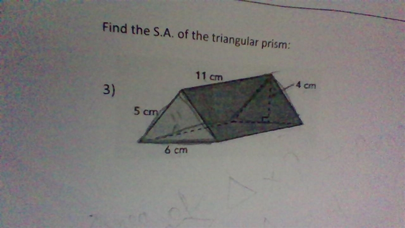 PLEASE ANSWER ASAP. Find surface area of triangular prism-example-1