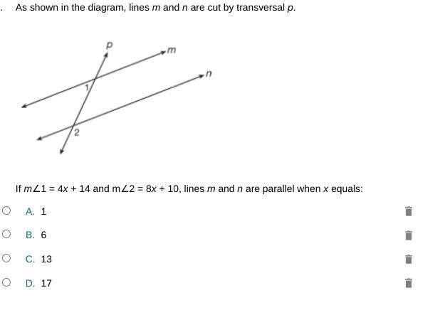 Helpppp!!!!!! As shown in the diagram, lines m and n are cut by transversal p.-example-1