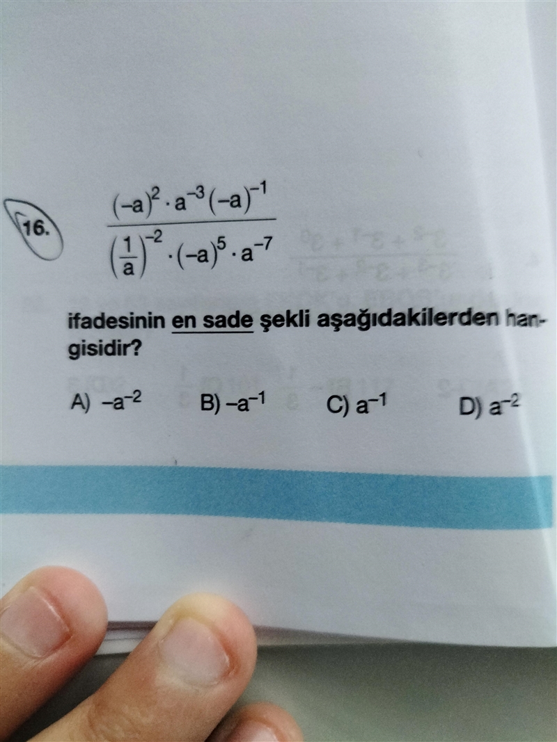 İfadesinin en sade şekli aşağıdakilerden hangisidir?-example-1