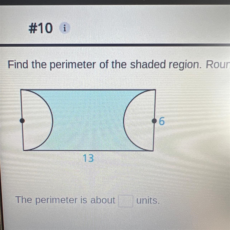 Find the perimeter of the shaded region. Round your answer to the nearest hundredth-example-1