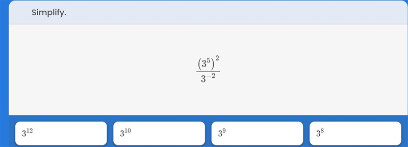 (3^5)^2/3^-2 simplify-example-1