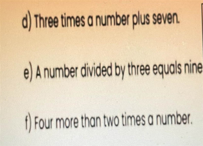 Write an algebraic expression for each of the statements below.-example-1