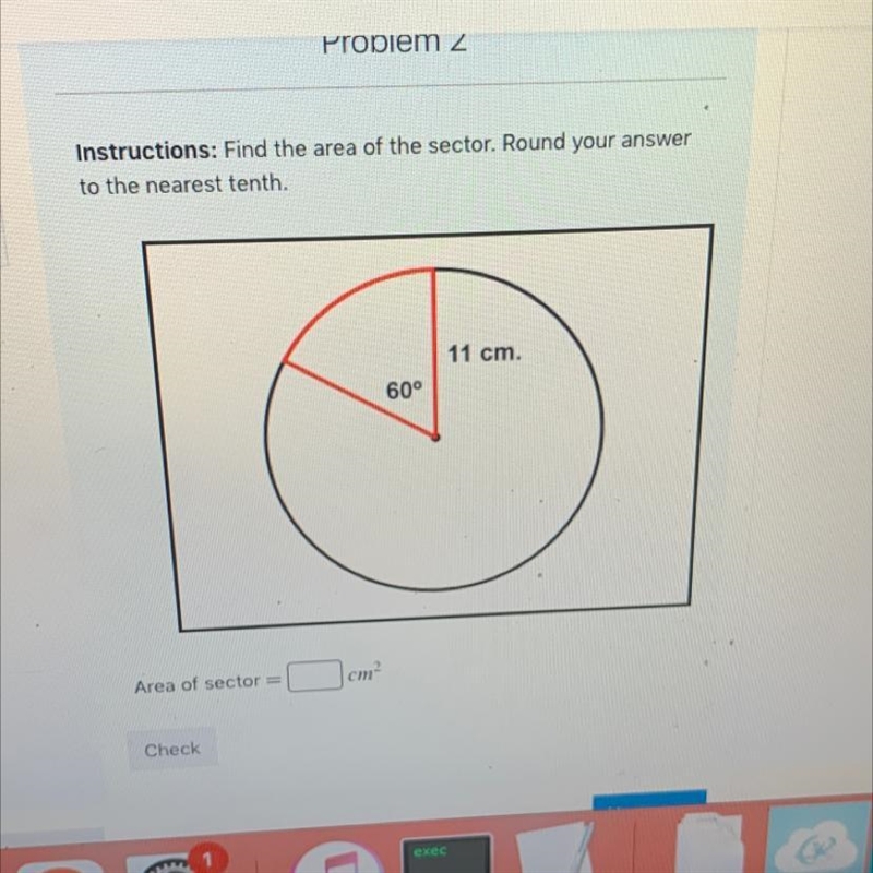 Find area of sector==-example-1