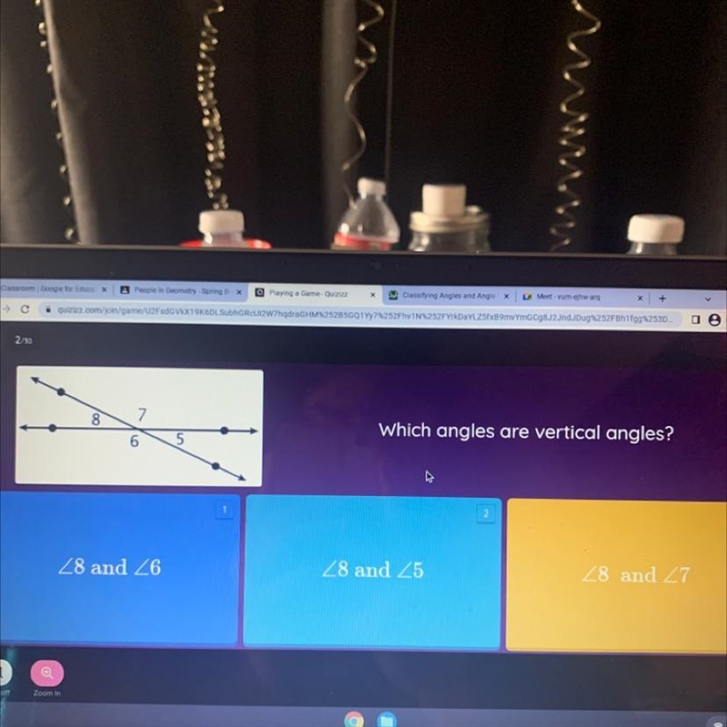 Which angles are vertical angles-example-1