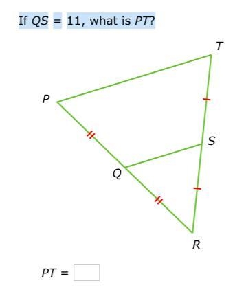 If QS=11, what is PT?-example-1