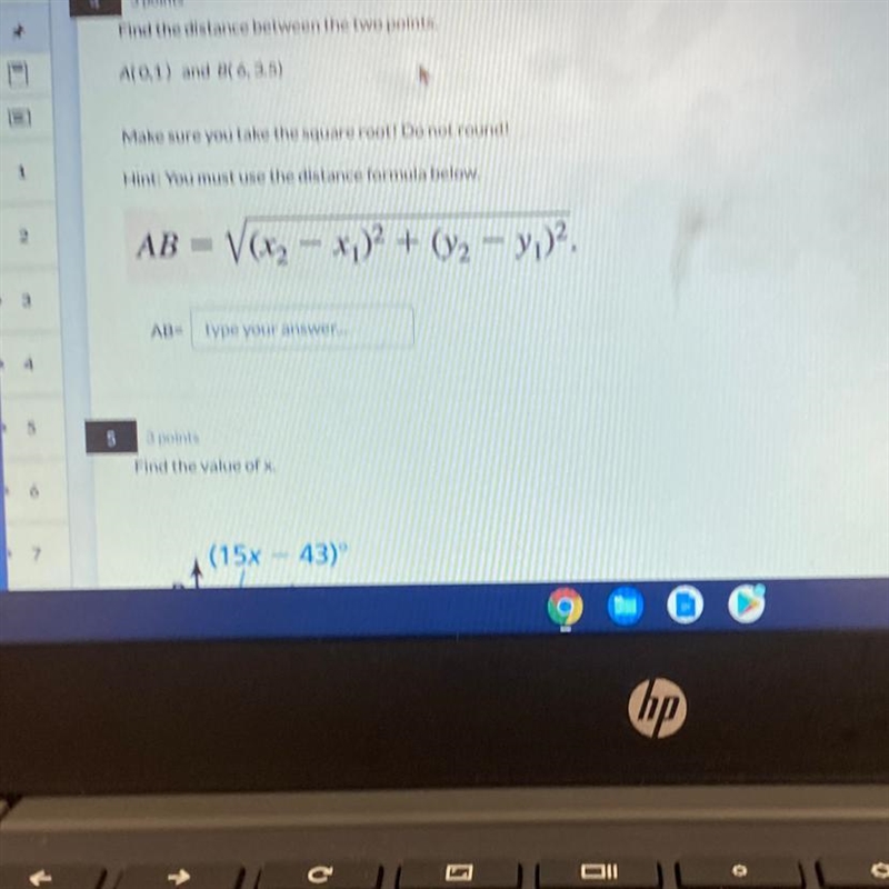 Find the distance between the two points. A(0,1) and B( 6, 3.5)-example-1