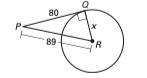 QR is the radius of R and PQ is the tangent to R. Find the value of x.-example-1