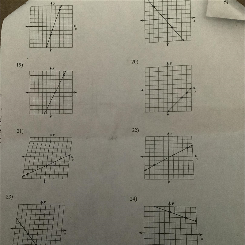 Need help with Slope (find the slope of each line)these 8 problems show your work-example-1