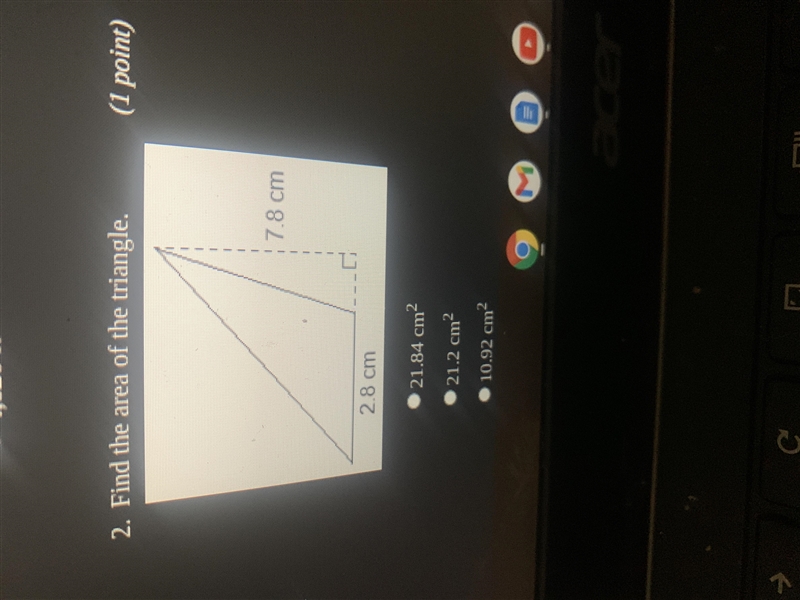 Find the area of the triangle-example-1