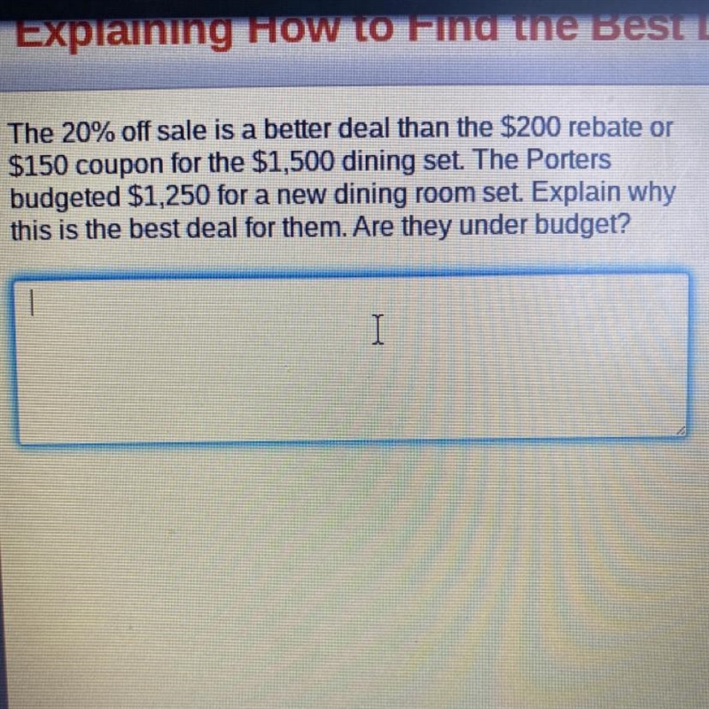 The 20% off sale is a better deal than the $200 rebate or $150 coupon for the $1,500 dining-example-1