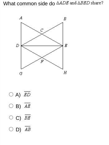 What common side do △ADE and △BED share?-example-1