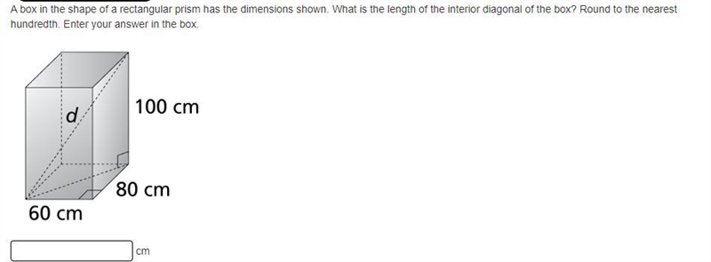 A box in the shape of a rectangular prism has the dimensions shown. What is the length-example-1