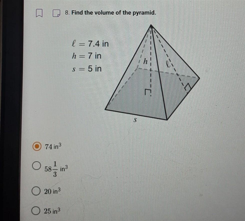 4. Find the volume of the pyramid ​-example-1