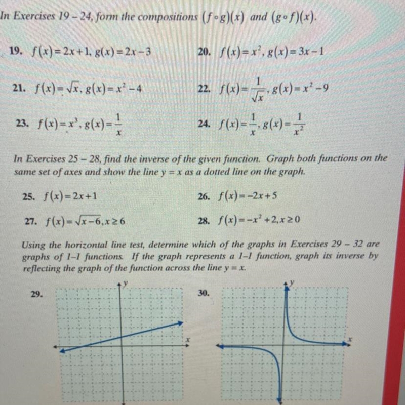 Question 25?Find the inverse of the given function. Graph both functions on the same-example-1