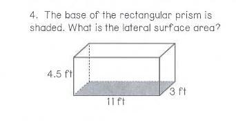 The base of the rectangular prism is shaded what is the lateral surface area ( show-example-1