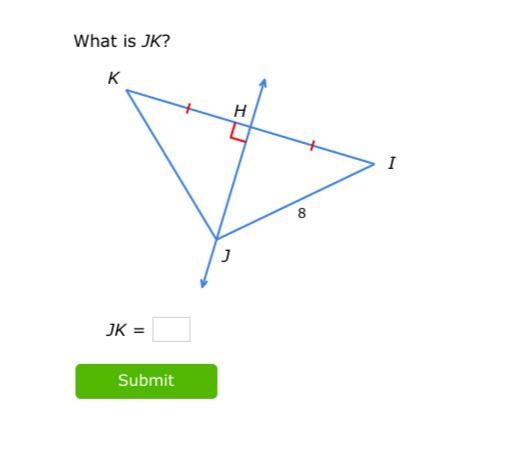 M.2 Triangles and bisectors What is JK?-example-1