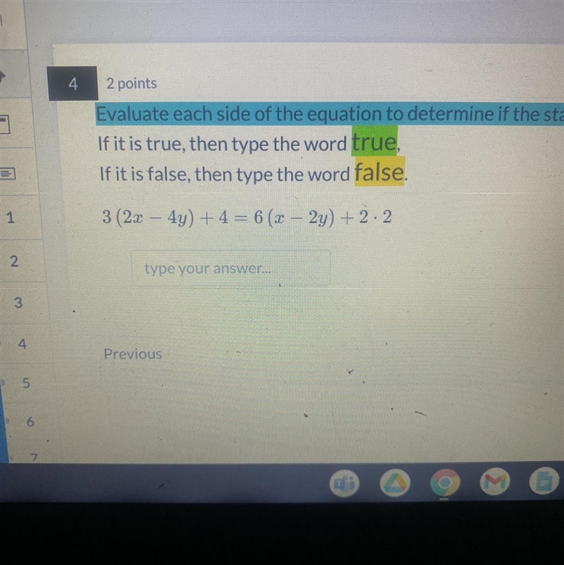 Evaluate each side of the equation to determine if the statement is true If it is-example-1