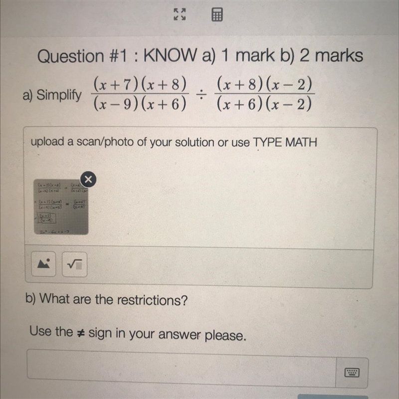 I’m having issues with finding the restriction of the equation in the photo-example-1