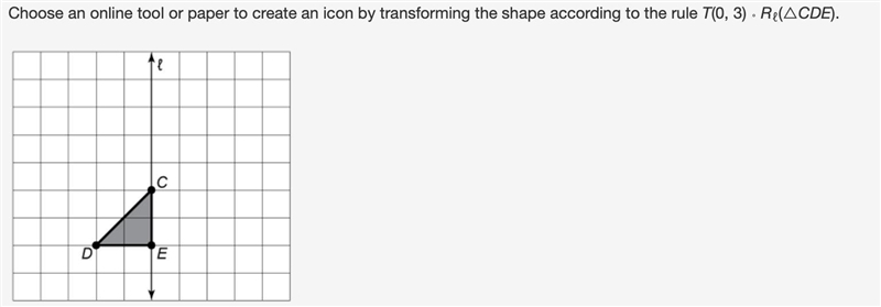 Choose an online tool or paper to create an icon by transforming the shape according-example-1