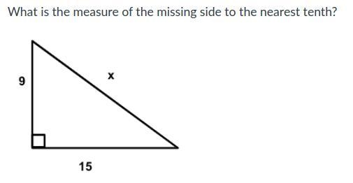 What is the measure of the missing side to the nearest tenth?-example-1