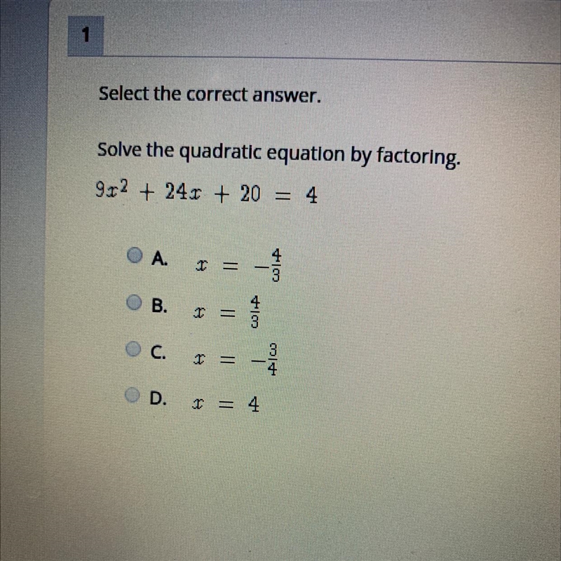 Pls hurry, I need help! Solve the following question by factoring:-example-1