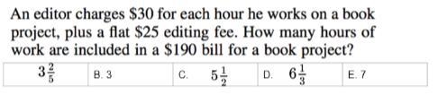 How many hours of work are included in a $190 bill for a book project?-example-1