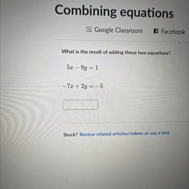 What is the result of adding these two equations can you please answer-example-1