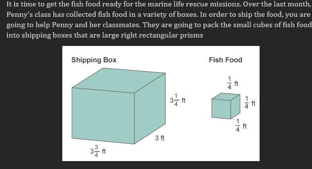 Instructions: Part 1: Find the number of fish food cubes it takes to fill the large-example-1