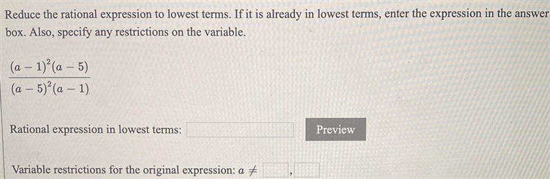 Reduce the rational expression to lowest terms. If it is already in lowest terms, enter-example-1