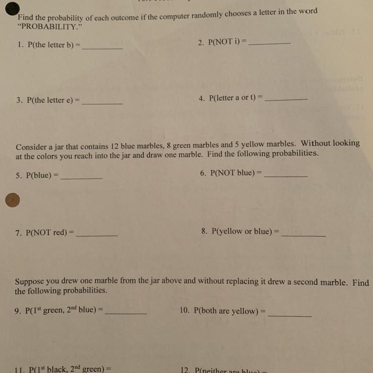 Find the probability of each outcome if the computer randomly chooses a letter in-example-1