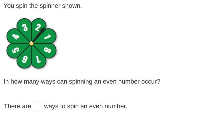 In how many ways can spinning an even number occur?-example-1