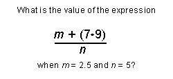 What is the value of the expression when m = 2.5 and n = 5-example-1