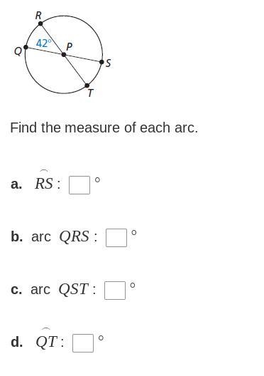 Find the mesure of ach arc..-example-1