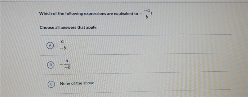 {I need help- please T^T} Question: Which of the following expressions are equivalent-example-1