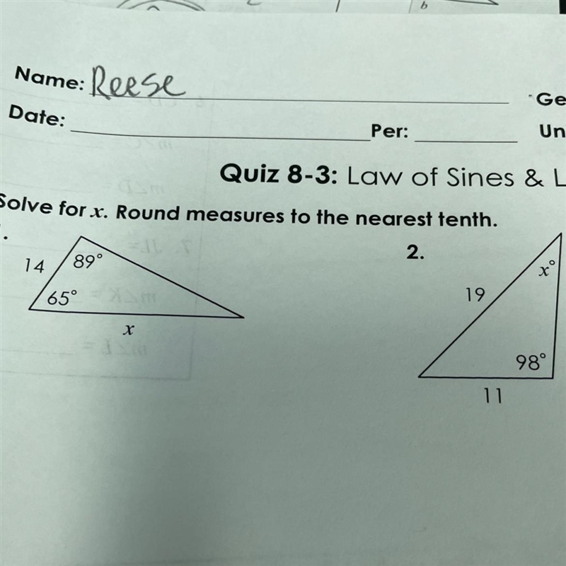 Pls help law of sines and cosines-example-1