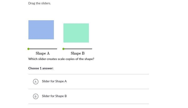 Drag the sliders. Which slider creates scale copies of the shape?-example-1