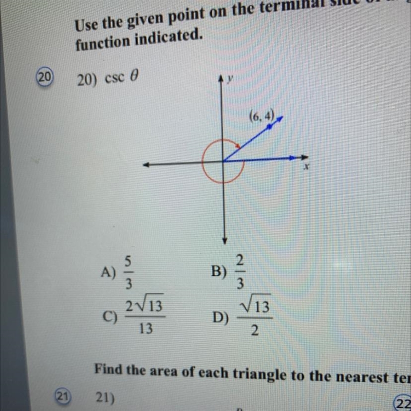 Use the given point on the terminal side of the angle theta to find the value of the-example-1