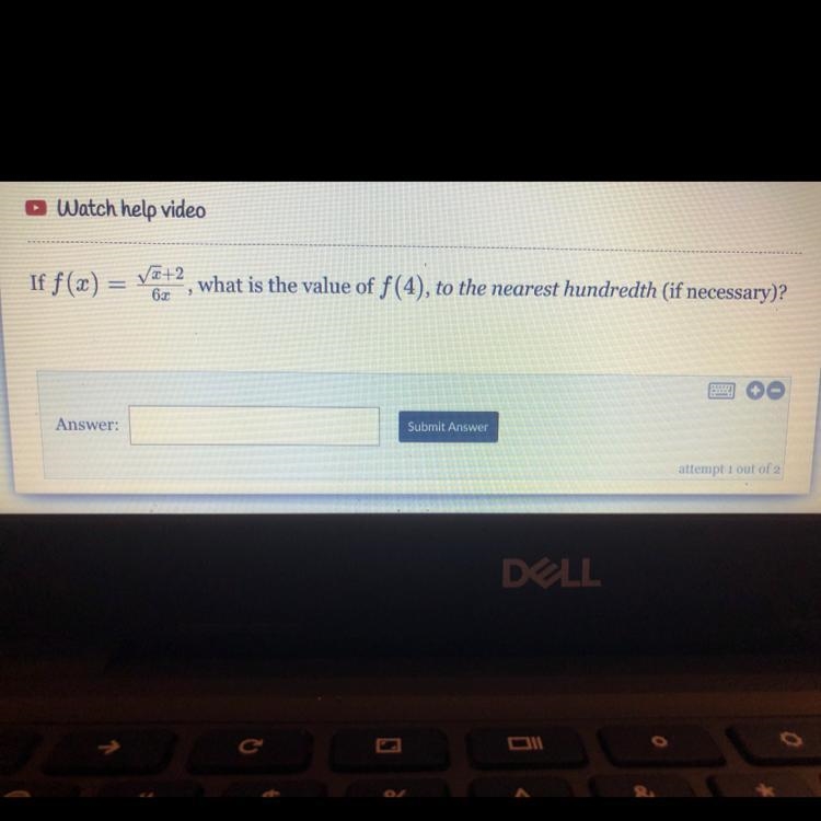 If f(x) = √+2/ 6x > what is the value of f(4), to the nearest hundredth (if necessary-example-1