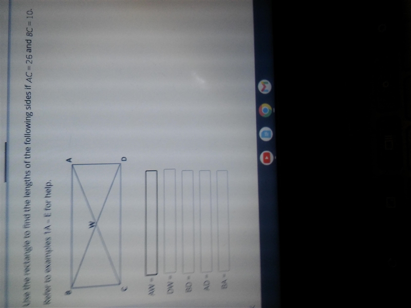 Please help. Will give 20 points .Use the rectangle to find the lengths of the following-example-1