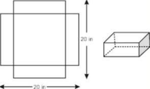 What will the volume of the box be if you cut 1 inch by 1 inch squares out of each-example-1