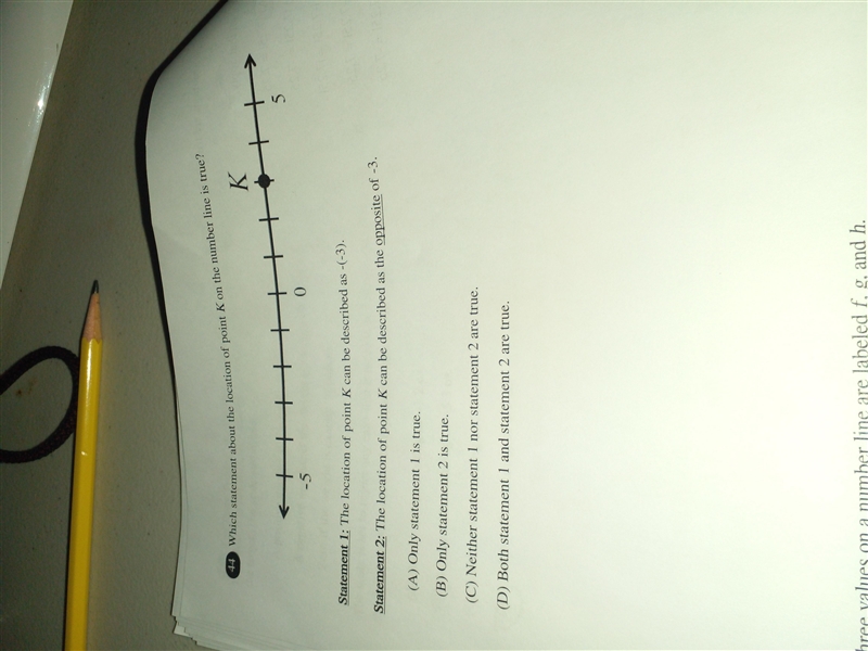 Which statement about the location of K on the number line is true? Statement 1: The-example-1