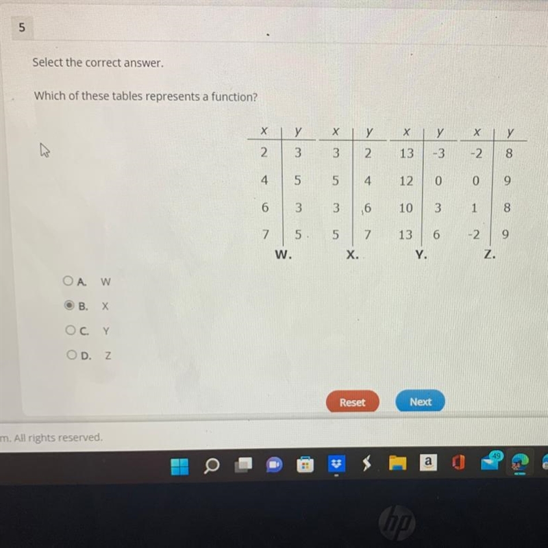 Which of these tables represents a function-example-1