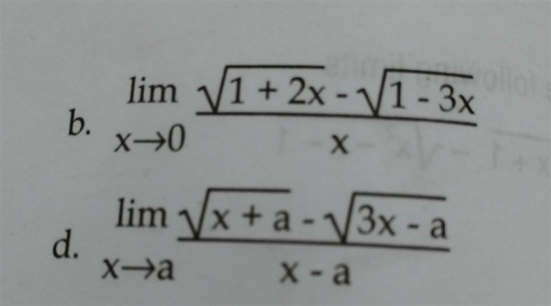 Limits ( b) and (d) ​-example-1