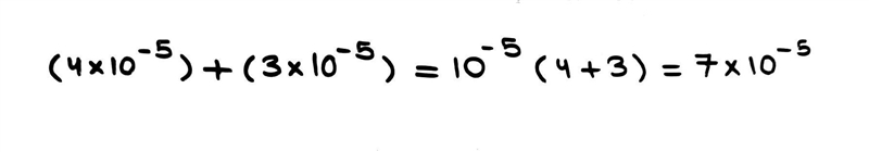 What is the sum of 4 x 10-5 and 3 x 10-5 written in standard form-example-1