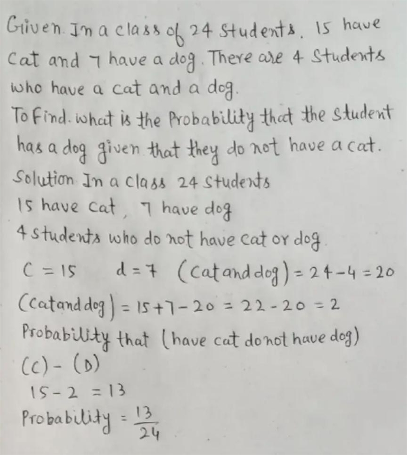 In a class of 24 students, 15 have a cat and 7 have a dog. There are 4 students who-example-1