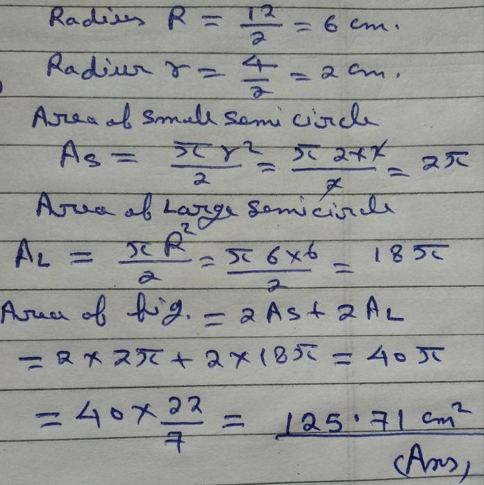 Find the area of the following shape, given its curves are made from parts of circles-example-1