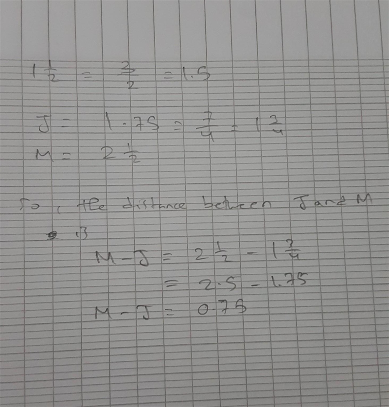 I need help with this math problem. Find the distance between points J and M-example-1