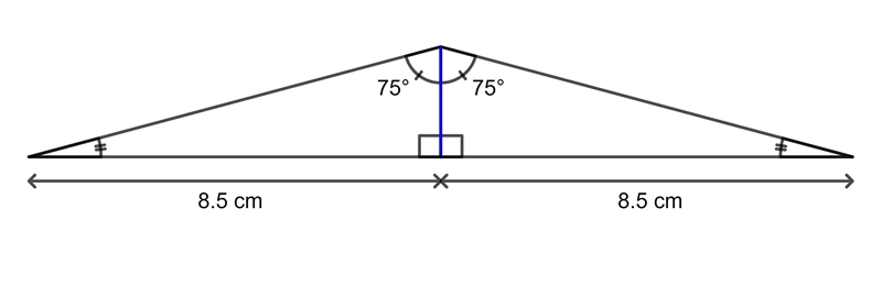 In a given isosceles triangle, the vertex angle measures 150°. If the base of the-example-1