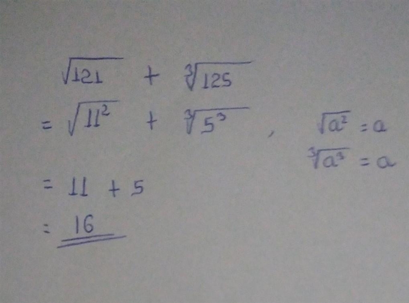 What is the value of this √121 + ∛125-example-1